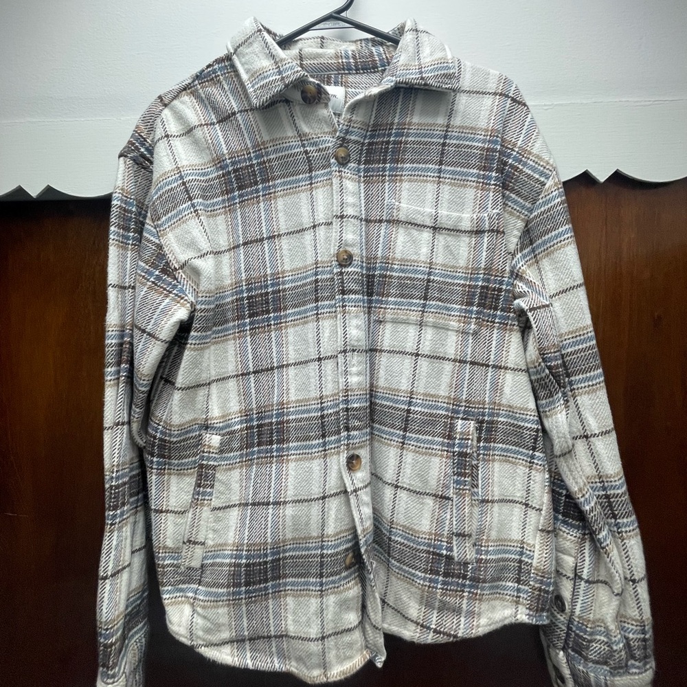 Goodfellow & Co Plaid Jacket - Brown and Cream